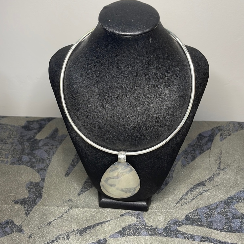 SX 925 sterling silver Thailand tear drop choker
